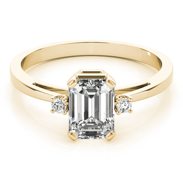 Elegant Color Rings Emerald Diamond Engagement Ring — 9K/18K Gold & Platinum