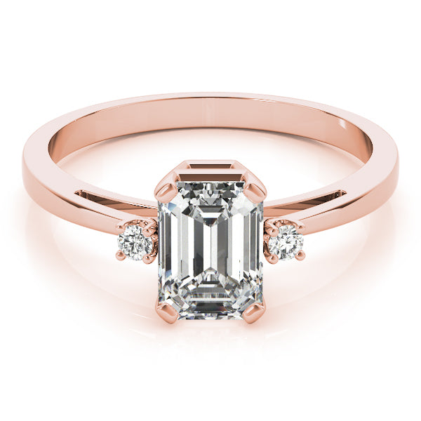 Elegant Color Rings Emerald Diamond Engagement Ring — 9K/18K Gold & Platinum