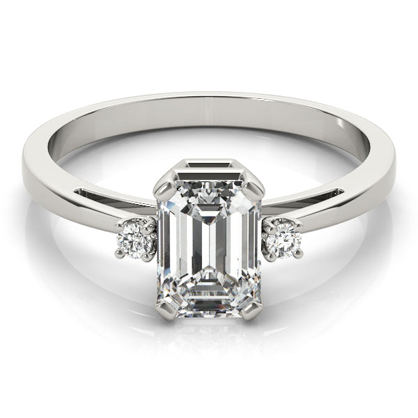 Elegant Color Rings Emerald Diamond Engagement Ring — 9K/18K Gold & Platinum