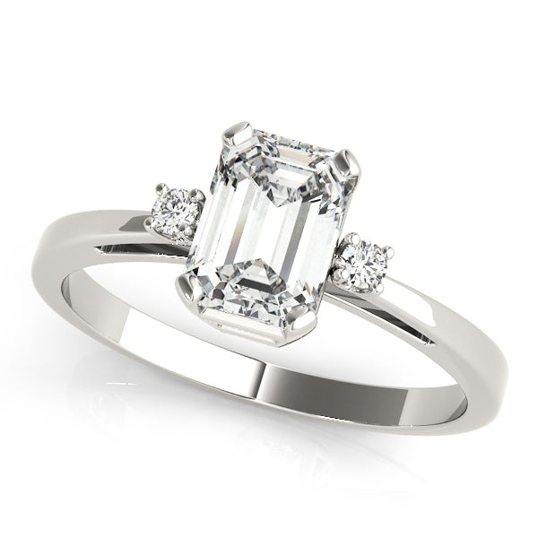 Elegant Color Rings Emerald Diamond Engagement Ring — 9K/18K Gold & Platinum
