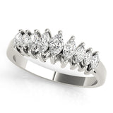 Fancy Marquise Half Eternity Ring in Gold & Platinum