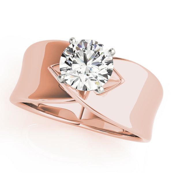 Vintage-Inspired Solitaires Any Shape Round Diamond Engagement Ring — 9K/18K Gold & Platinum