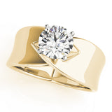 Vintage-Inspired Solitaires Any Shape Round Diamond Engagement Ring — 9K/18K Gold & Platinum