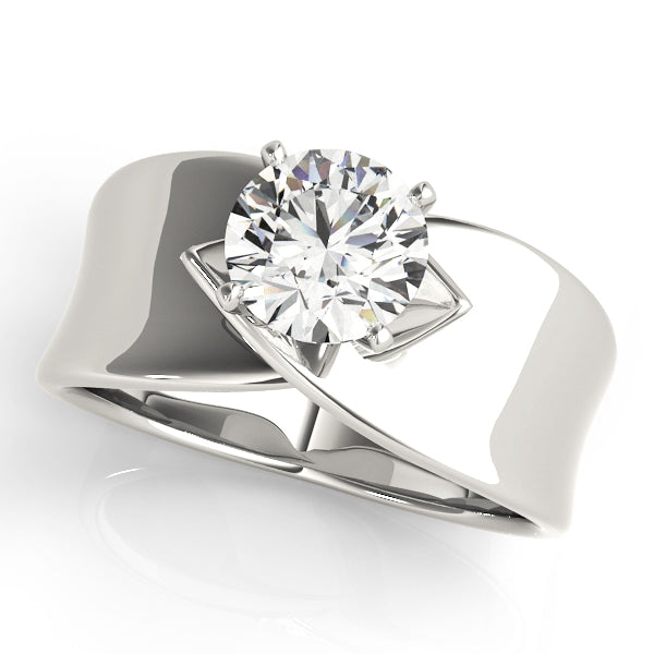 Vintage-Inspired Solitaires Any Shape Round Diamond Engagement Ring — 9K/18K Gold & Platinum