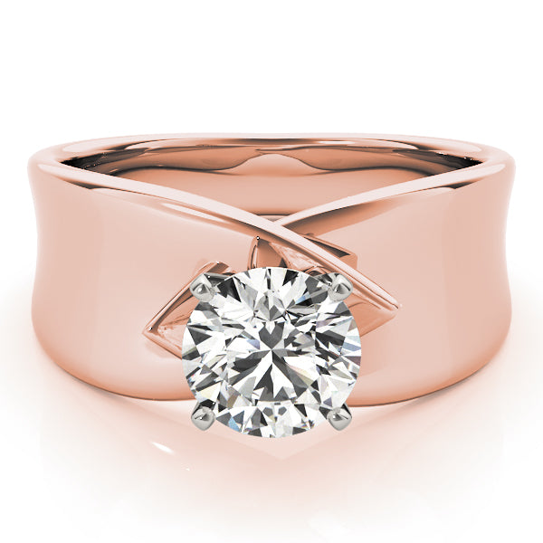 Vintage-Inspired Solitaires Any Shape Round Diamond Engagement Ring — 9K/18K Gold & Platinum