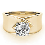 Vintage-Inspired Solitaires Any Shape Round Diamond Engagement Ring — 9K/18K Gold & Platinum