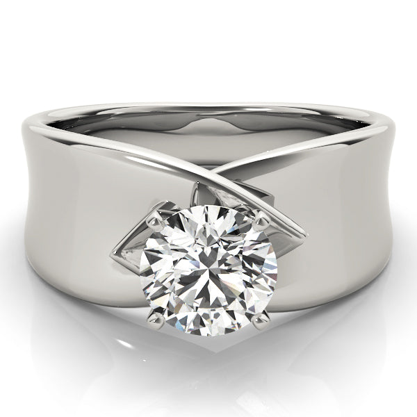 Vintage-Inspired Solitaires Any Shape Round Diamond Engagement Ring — 9K/18K Gold & Platinum