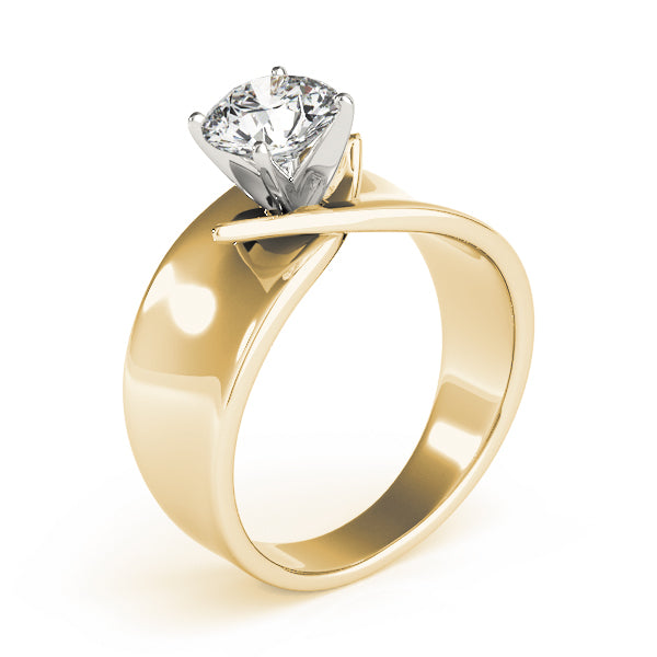 Vintage-Inspired Solitaires Any Shape Round Diamond Engagement Ring — 9K/18K Gold & Platinum