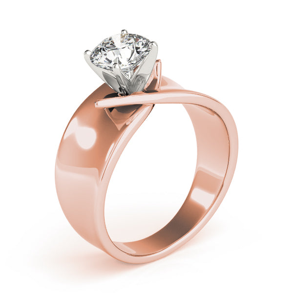 Vintage-Inspired Solitaires Any Shape Round Diamond Engagement Ring — 9K/18K Gold & Platinum