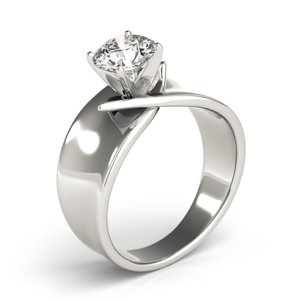 Vintage-Inspired Solitaires Any Shape Round Diamond Engagement Ring — 9K/18K Gold & Platinum