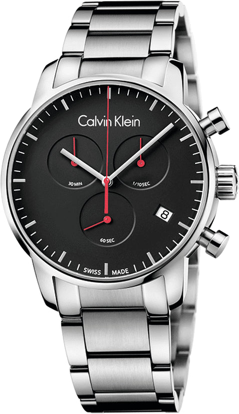 Calvin Klein City Men's Watch – Black Dial, Stainless Steel Bracelet