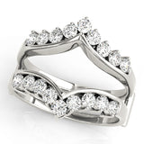 Chevron Engagement Enhancer Half Eternity Ring in Gold & Platinum
