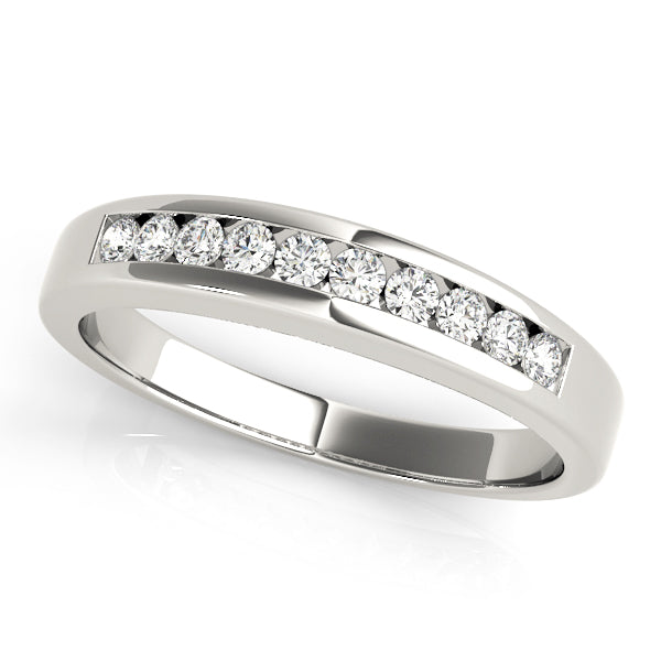Channel Set Half Eternity Ring in Gold & Platinum
