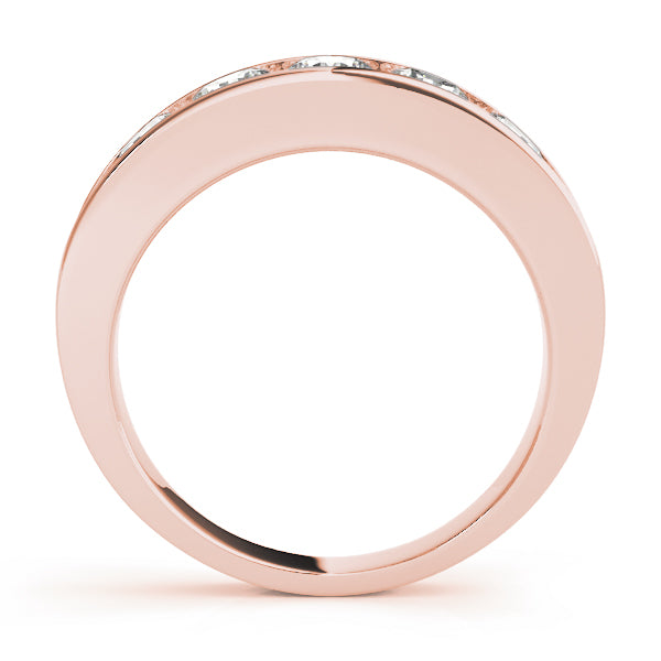 Channel Set Half Eternity Ring in Gold & Platinum