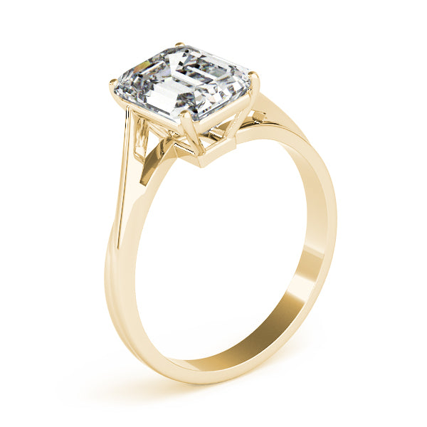 Lab-Grown Emerald Cut Diamond Four-Prong Solitaire Engagement Ring.