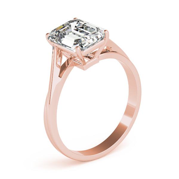 Lab-Grown Emerald Cut Diamond Four-Prong Solitaire Engagement Ring.