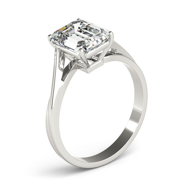 Lab-Grown Emerald Cut Diamond Four-Prong Solitaire Engagement Ring.