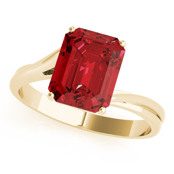 Iconic Color Rings Emerald Diamond Engagement Ring — 9K/18K Gold & Platinum