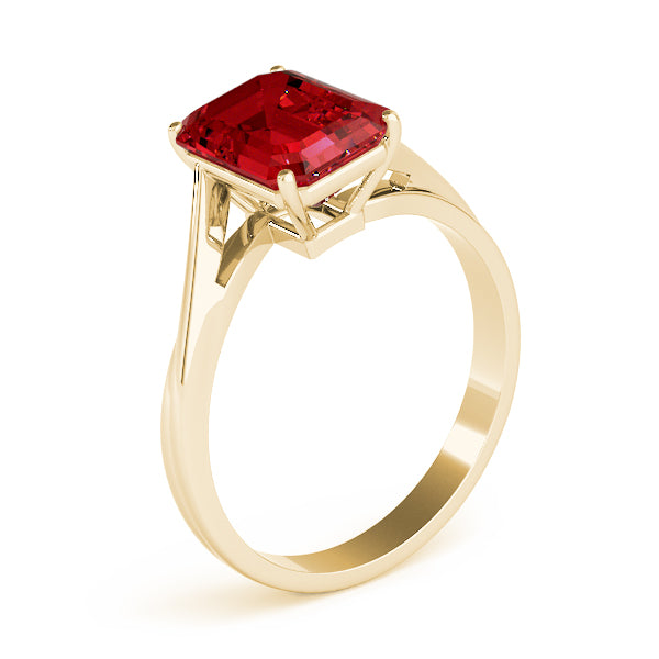 Iconic Color Rings Emerald Diamond Engagement Ring — 9K/18K Gold & Platinum
