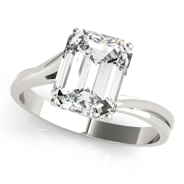 Lab-Grown Emerald Cut Diamond Four-Prong Solitaire Engagement Ring.