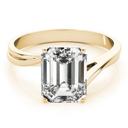 Lab-Grown Emerald Cut Diamond Four-Prong Solitaire Engagement Ring.