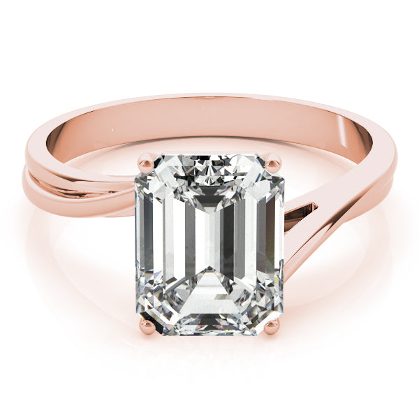 Lab-Grown Emerald Cut Diamond Four-Prong Solitaire Engagement Ring.