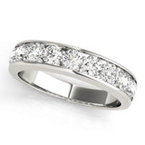 Channel Set Half Eternity Ring in Gold & Platinum