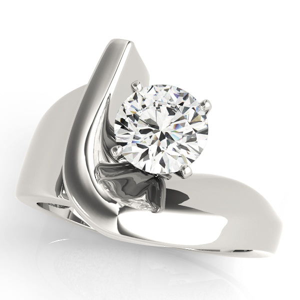 Signature Solitaires Any Shape Round Diamond Engagement Ring — 9K/18K Gold & Platinum