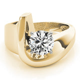 Signature Solitaires Any Shape Round Diamond Engagement Ring — 9K/18K Gold & Platinum