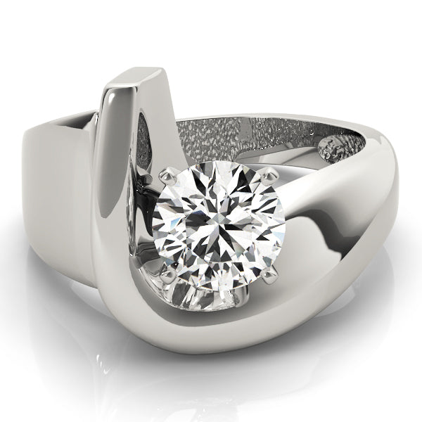 Signature Solitaires Any Shape Round Diamond Engagement Ring — 9K/18K Gold & Platinum