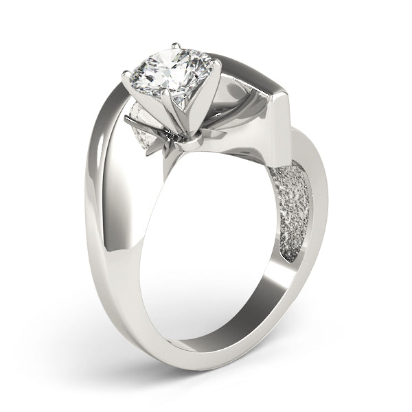 Signature Solitaires Any Shape Round Diamond Engagement Ring — 9K/18K Gold & Platinum