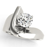 Signature Solitaires Any Shape Round Diamond Engagement Ring — 9K/18K Gold & Platinum