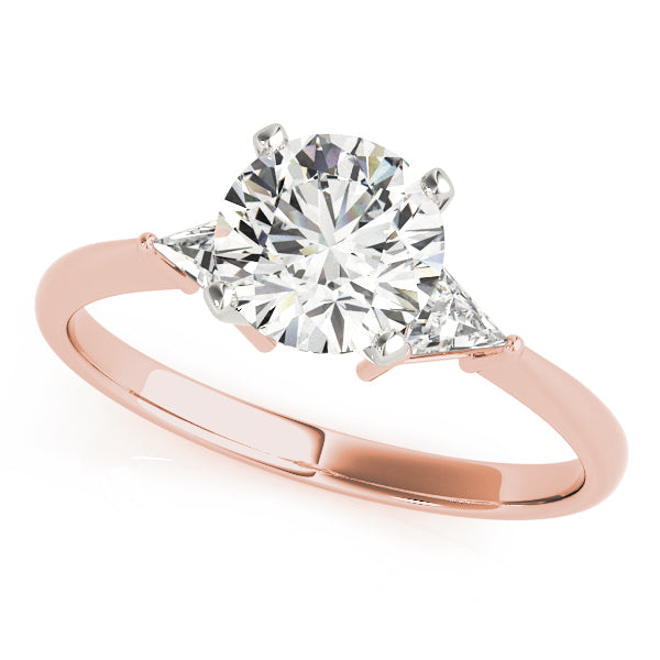 Regal Three-Stone Trillion Diamond Engagement Ring — 9K/18K Gold & Platinum