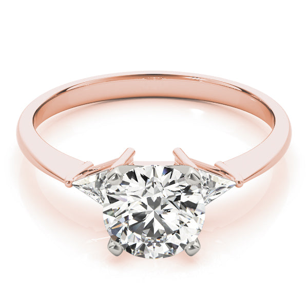 Regal Three-Stone Trillion Diamond Engagement Ring — 9K/18K Gold & Platinum