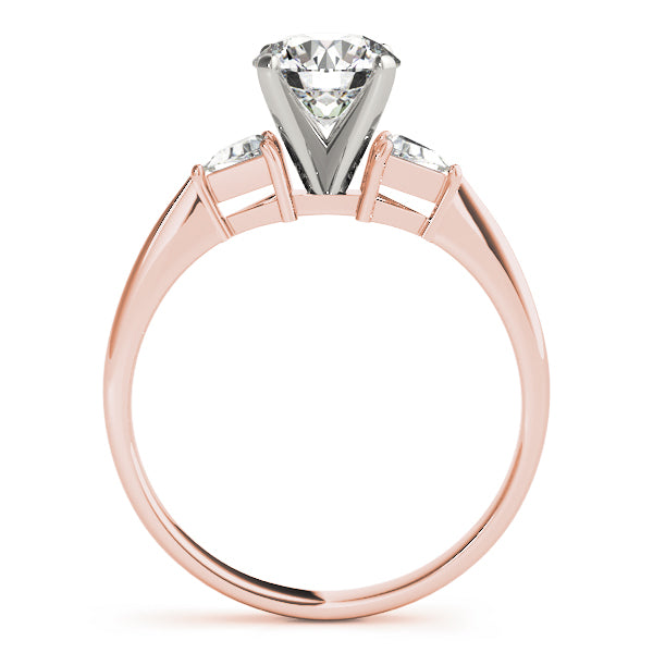 Regal Three-Stone Trillion Diamond Engagement Ring — 9K/18K Gold & Platinum