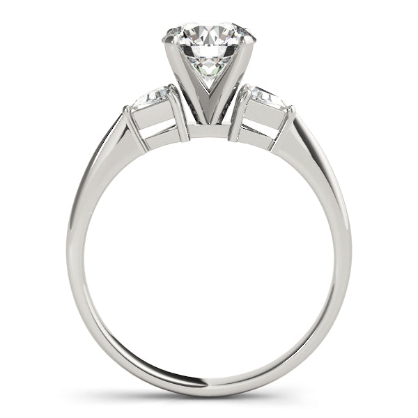 Regal Three-Stone Trillion Diamond Engagement Ring — 9K/18K Gold & Platinum