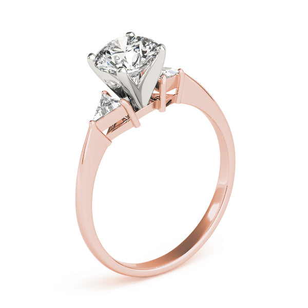 Regal Three-Stone Trillion Diamond Engagement Ring — 9K/18K Gold & Platinum