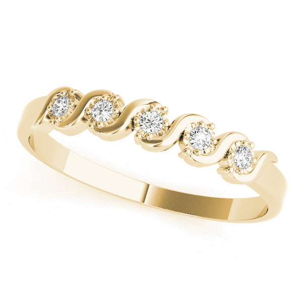 S Bands Half Eternity Ring in Gold & Platinum