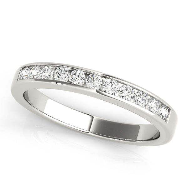Channel Set Half Eternity Ring in Gold & Platinum