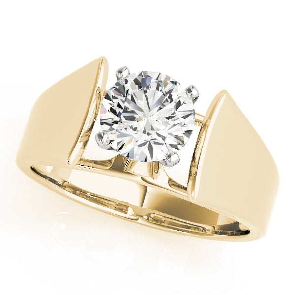 Sophisticated Solitaires Round Diamond Engagement Ring — 9K/18K Gold & Platinum