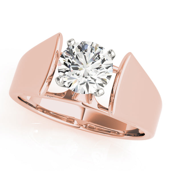 Sophisticated Solitaires Round Diamond Engagement Ring — 9K/18K Gold & Platinum