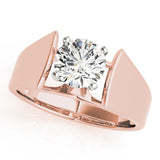 Sophisticated Solitaires Round Diamond Engagement Ring — 9K/18K Gold & Platinum