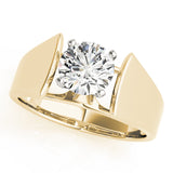 Sophisticated Solitaires Round Diamond Engagement Ring — 9K/18K Gold & Platinum