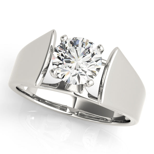 Sophisticated Solitaires Round Diamond Engagement Ring — 9K/18K Gold & Platinum