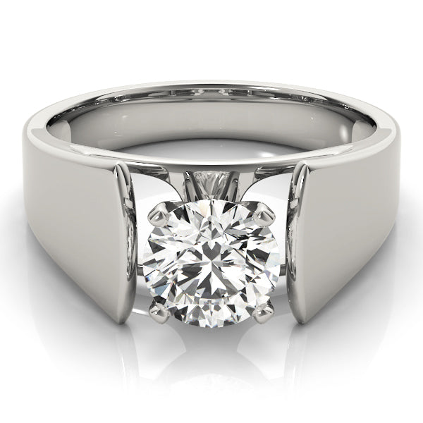 Sophisticated Solitaires Round Diamond Engagement Ring — 9K/18K Gold & Platinum