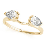 Pear Wraps & Inserts Half Eternity Ring in Gold & Platinum