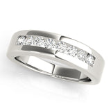 Channel Set Half Eternity Ring in Gold & Platinum