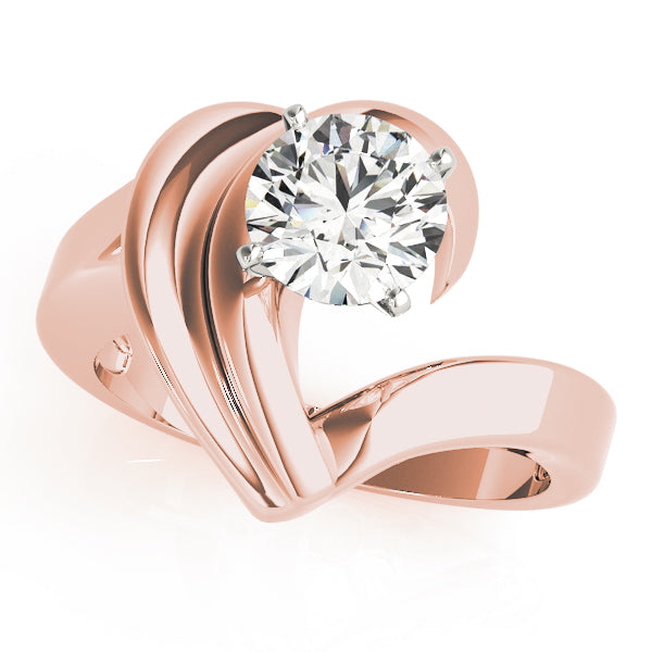 Brilliant Solitaires Any Shape Round Diamond Engagement Ring — 9K/18K Gold & Platinum
