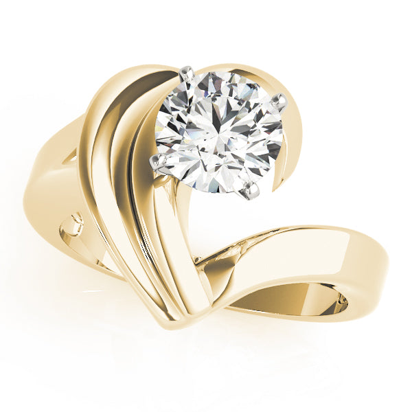 Brilliant Solitaires Any Shape Round Diamond Engagement Ring — 9K/18K Gold & Platinum