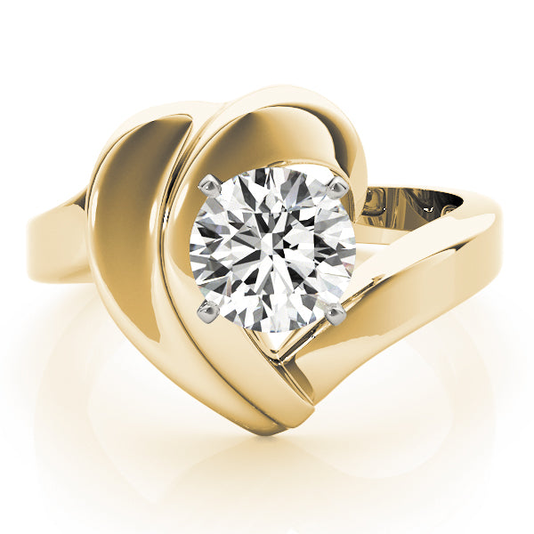 Brilliant Solitaires Any Shape Round Diamond Engagement Ring — 9K/18K Gold & Platinum